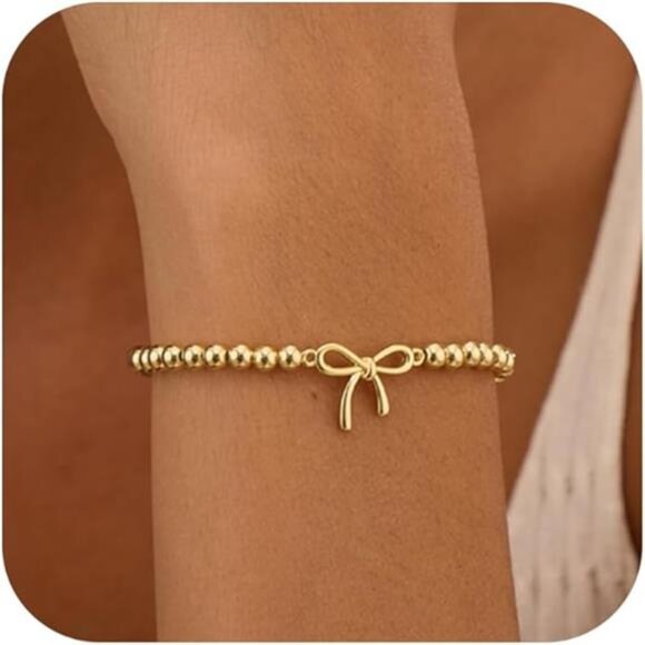 Stocking Stuffers for Women Beaded Stretch Handmade Ball Charm Bracelet Dainty - Picture 7 of 7